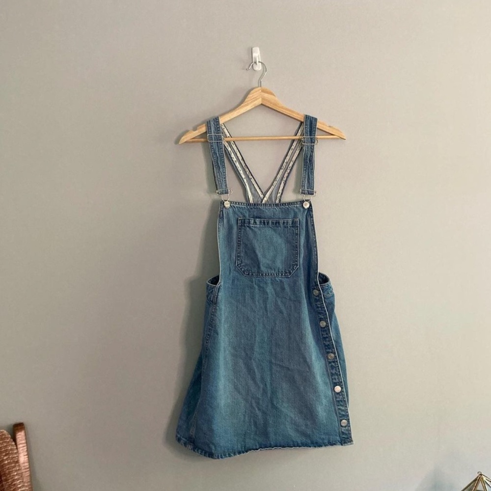 free people overall denim dress